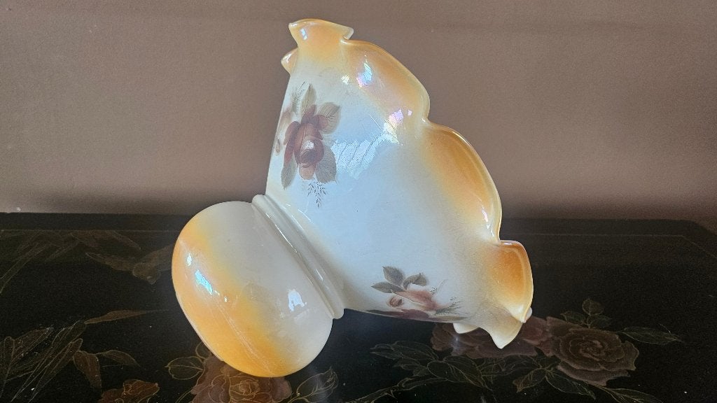 2 Glazen kelken als hanglamp * hoogte 15 en onderkant 25cm, Vintage, E27 (groot), Ophalen of Verzenden, Glas