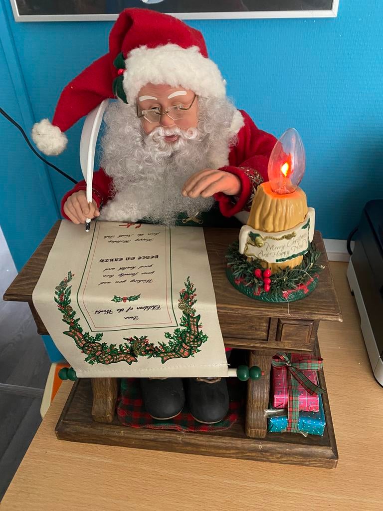 Holiday Creations Santa aan desk vintage, Ophalen, Gebruikt