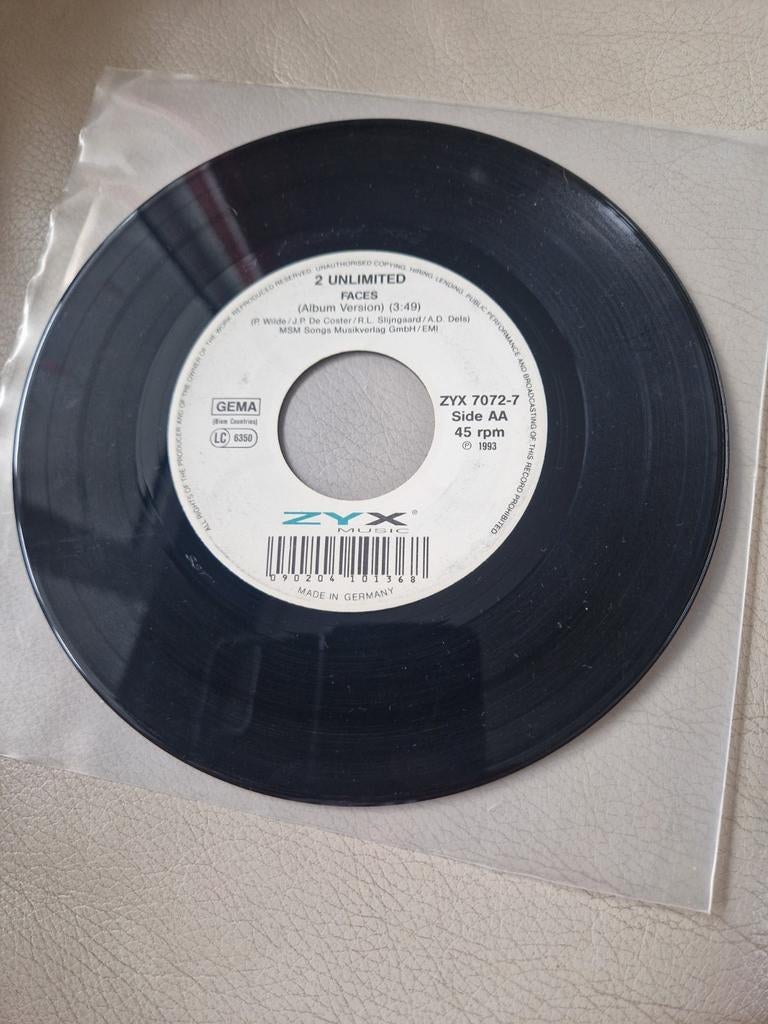 2 Unlimited Faces. Eurodance 90's, Cd's en Dvd's, Vinyl Singles, Gebruikt, 1990 - 1999, 7 inch, Single
