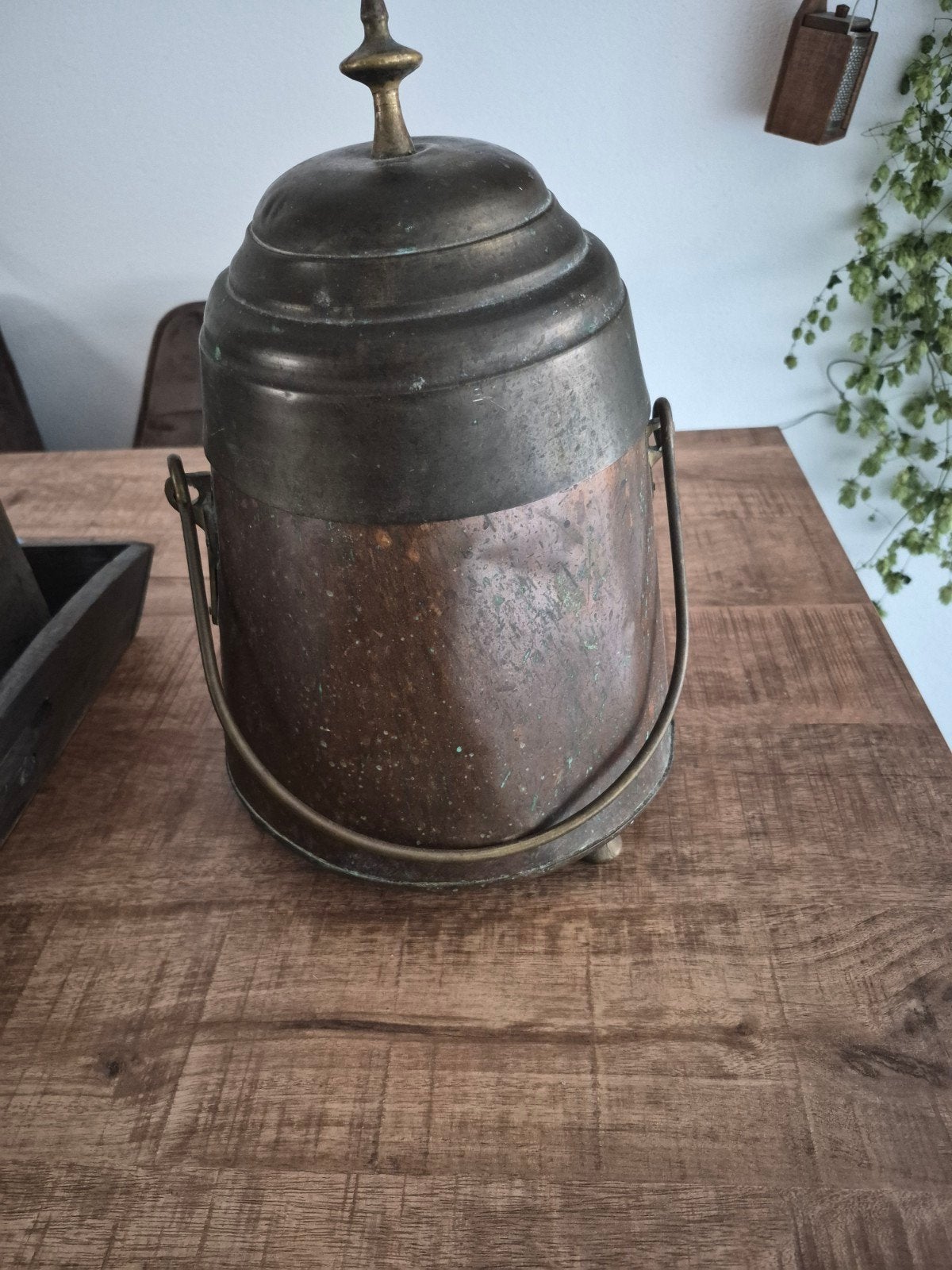 Antieke koperen doofpot met deukje, Ophalen of Verzenden