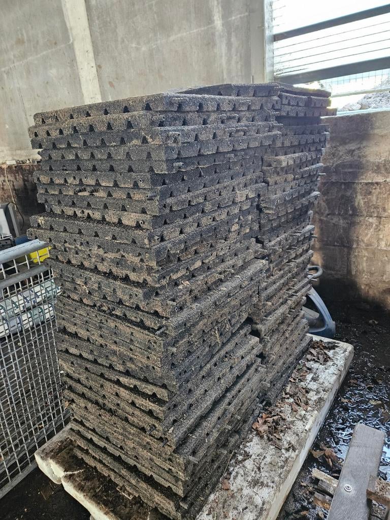 Rubber tegels zwart 50x50x3,5, Ophalen, Gebruikt, 40 tot 60 cm, Overige typen