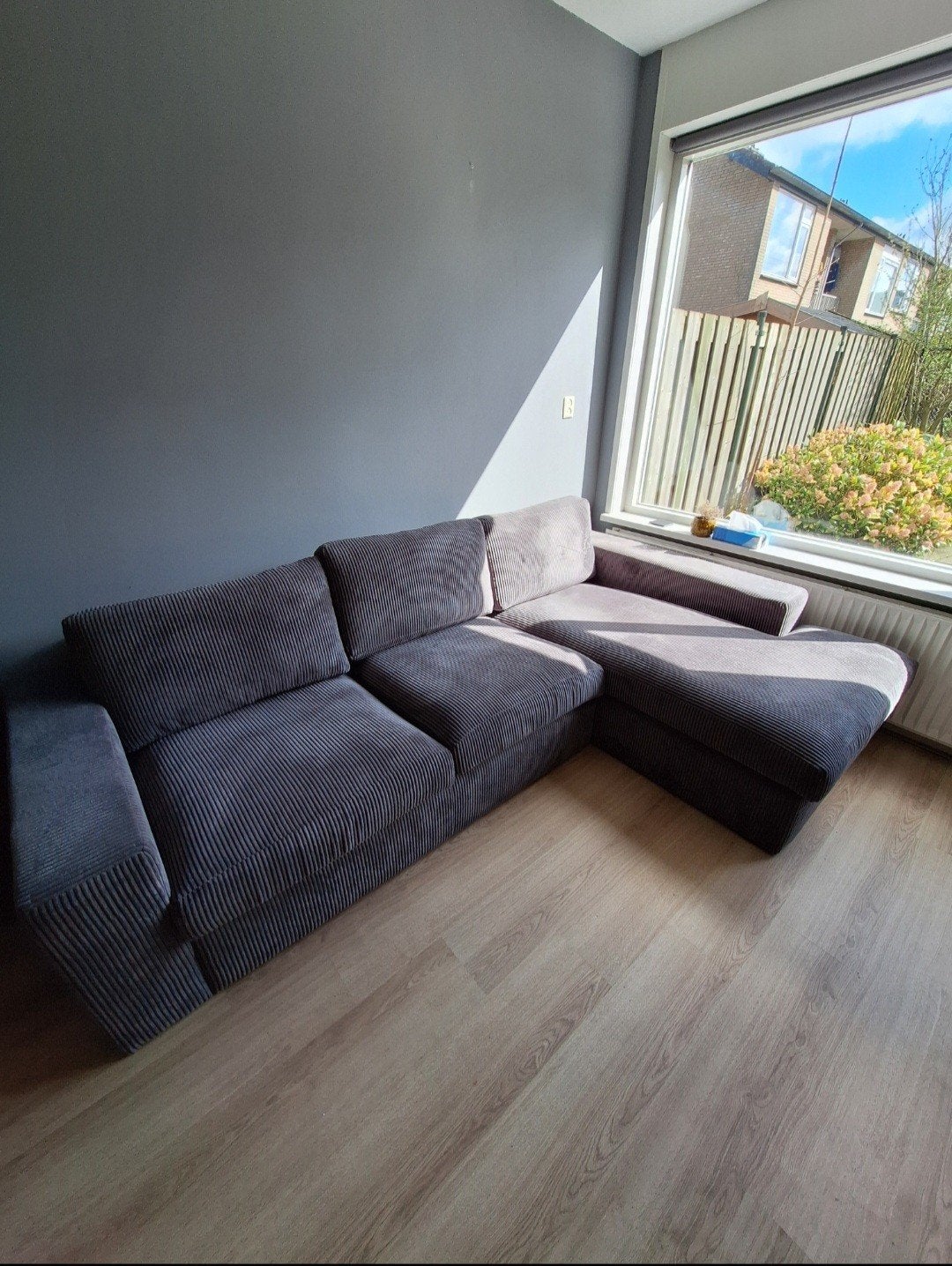 Hoek/loungebank A-meubel 2,5 zits grijs!, Ophalen, Zo goed als nieuw, Stof