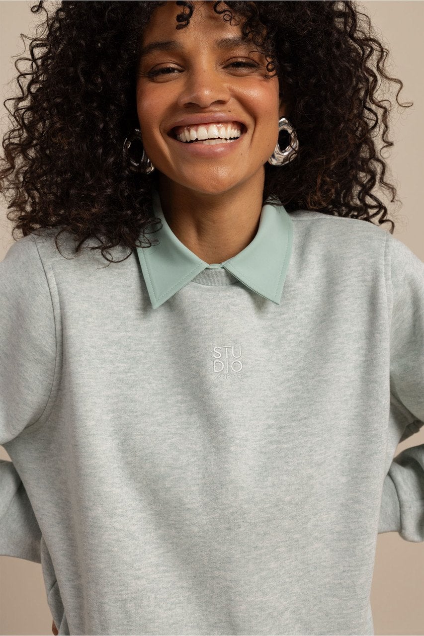 Studio Anneloes Pleuni sweater sage green mt M Zgan, Kleding | Dames, Ophalen of Verzenden, Zo goed als nieuw, Maat 38/40 (M)