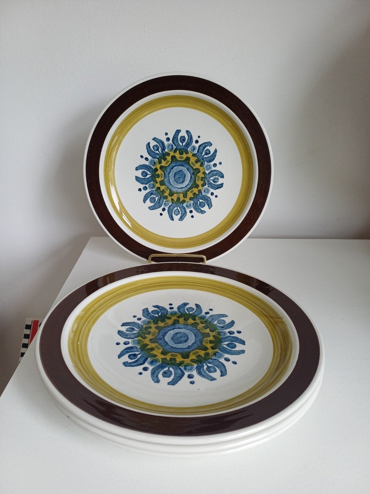 Set van 4 Burleigh Ironstone 'Castile' dinerborden, Ophalen of Verzenden