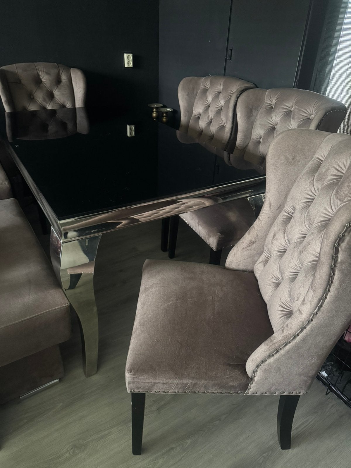Salontafel en eettafel met stoelen, Ophalen, Zo goed als nieuw, 4 tot 6 stoelen