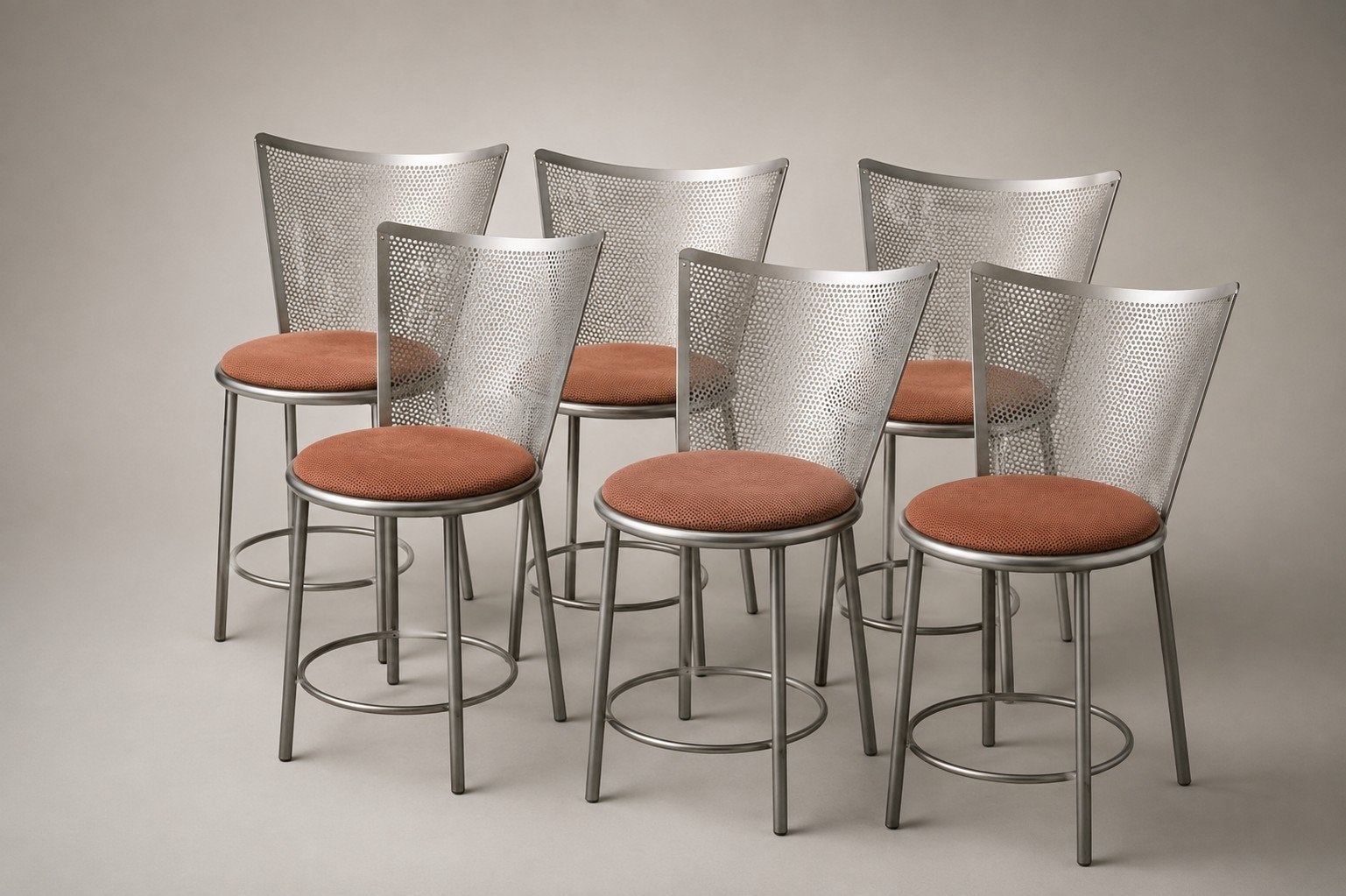 Frans van Praet voor Belgo Chrom Sevilla Eetkamerstoelen, Ophalen, Gebruikt, Overige kleuren, Modern, Design, Vintage