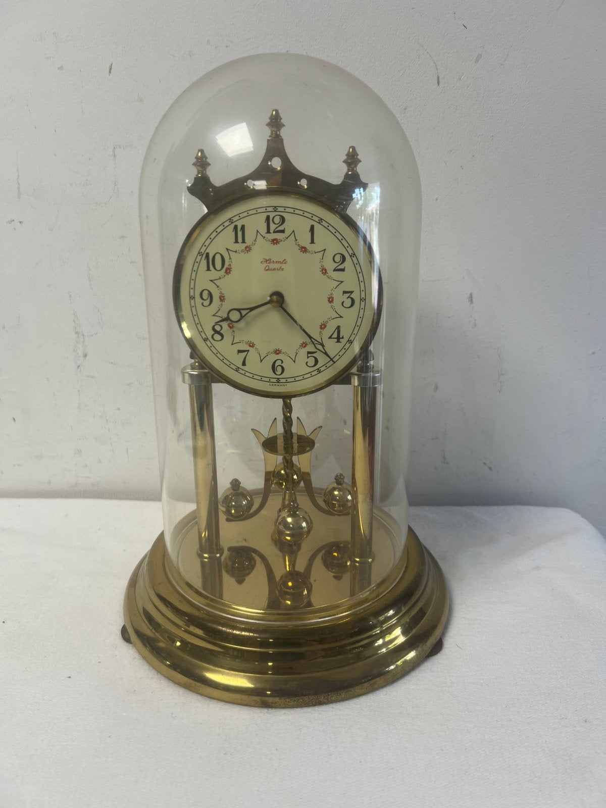 Te Koop : Jaarpendule / Stolpklok Batterij Uurwerk Hermle, Antiek en Kunst, Antiek | Klokken, Ophalen of Verzenden