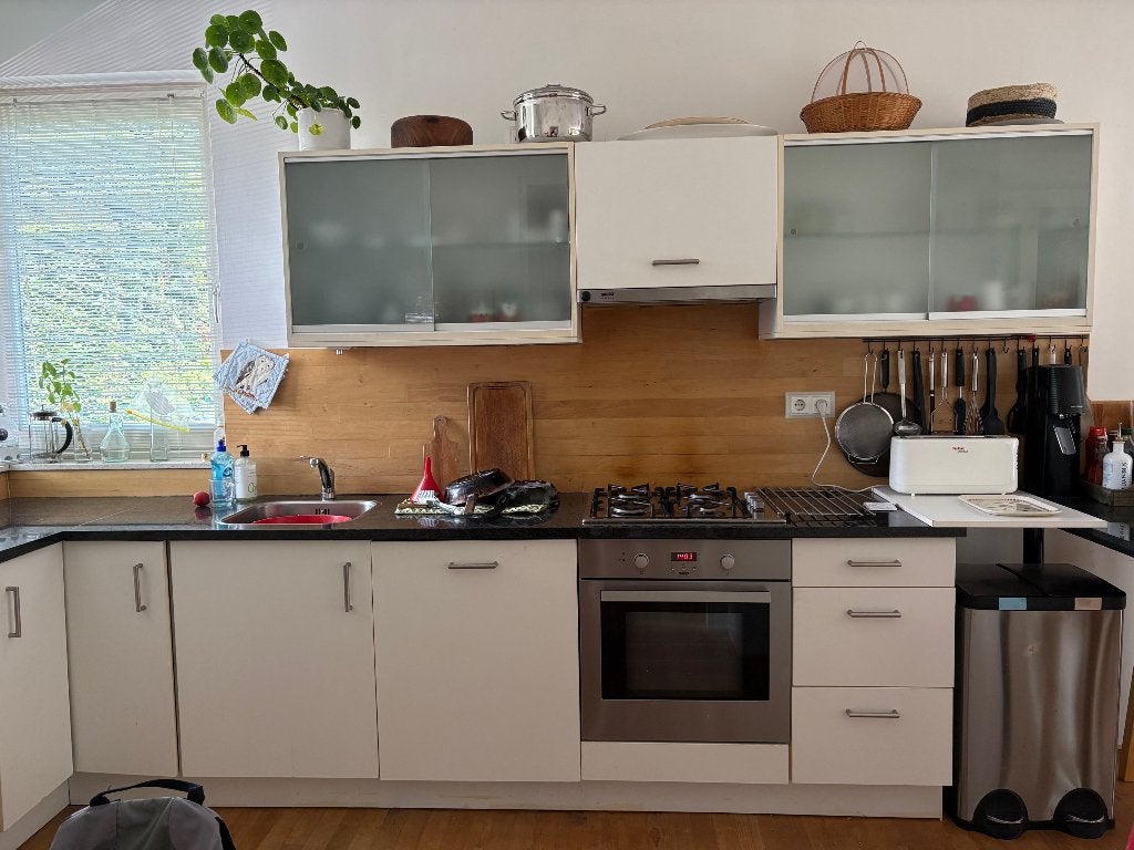 Compacte keuken wit met granieten blad ca. 2,57 lengte., Ophalen, Gebruikt, Wit, Graniet of Steen