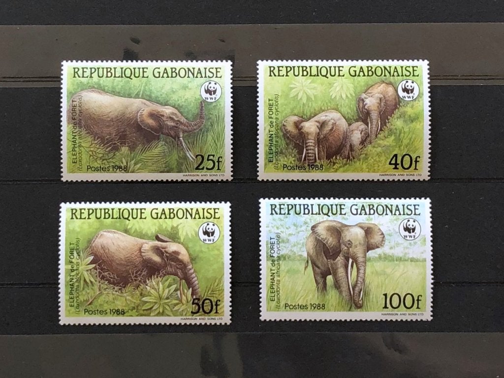 WWF WNF Gabon 1988 Postfris Bosolifant, Ophalen of Verzenden, Postfris, Dier of Natuur