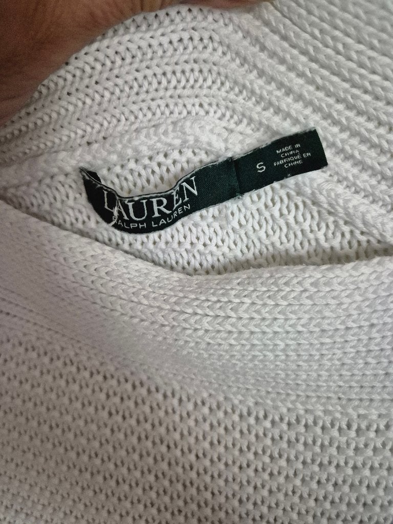 Witte gebreide katoen trui Ralph Lauren  S, Kleding | Dames, Truien en Vesten, Wit, Ophalen of Verzenden, Zo goed als nieuw, Ralph Lauren