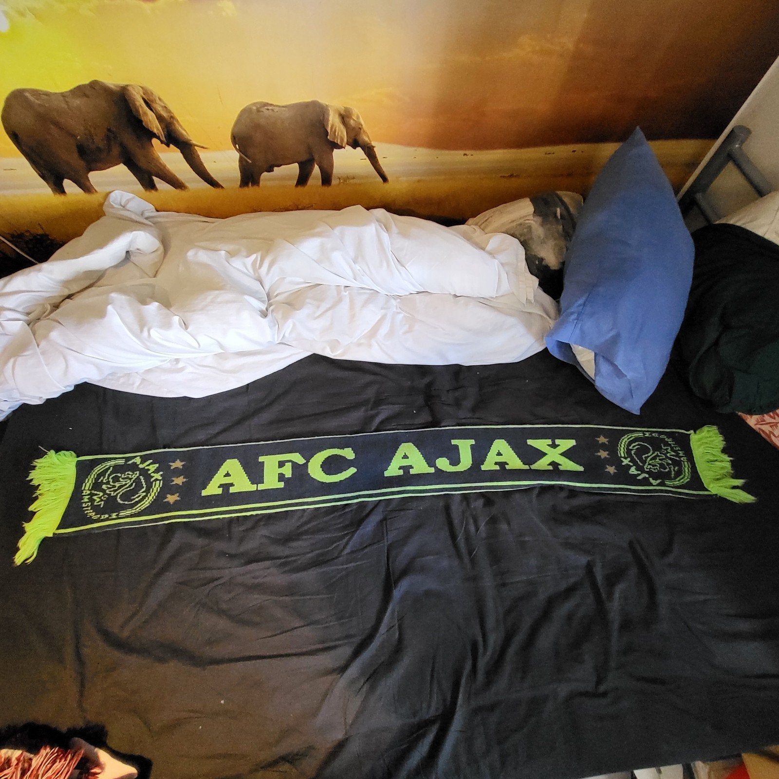AFC Ajax sjaal - Zwart met neon groen, Ophalen of Verzenden, Gebruikt