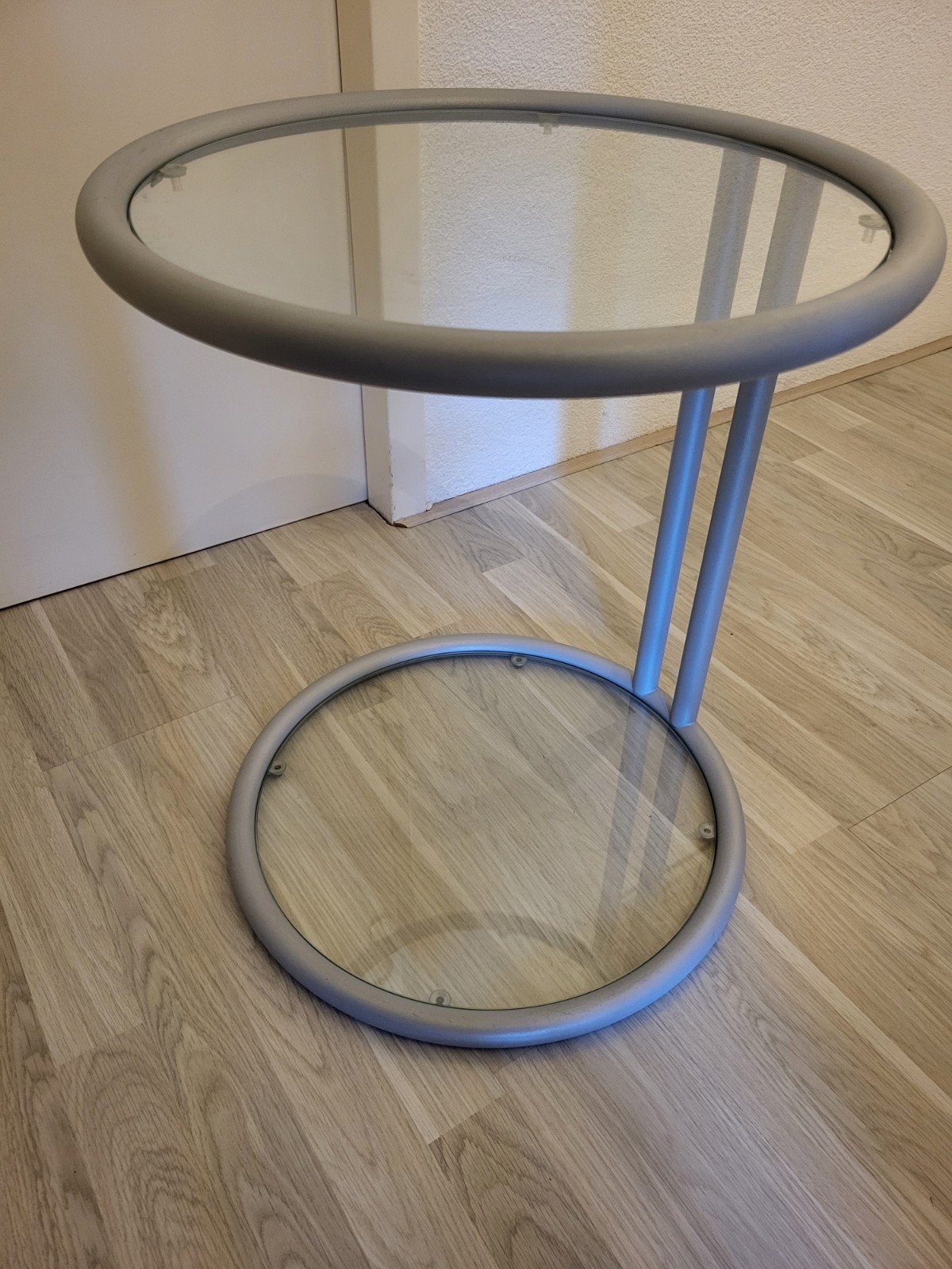 Bijzettafel glas zilverkleurig rond, Minder dan 55 cm, Rond, Modern, Ophalen