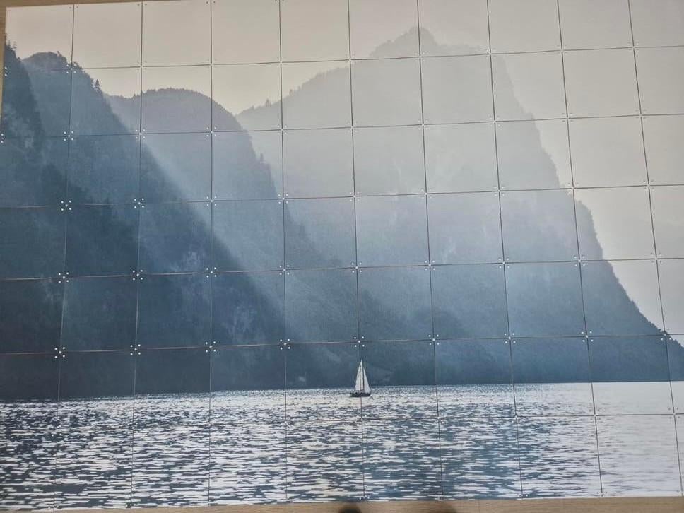 IXXI wanddecoratie Lake Lucerne 140x200 cm, Wandkleed, Ophalen of Verzenden, Zo goed als nieuw, Kunststof