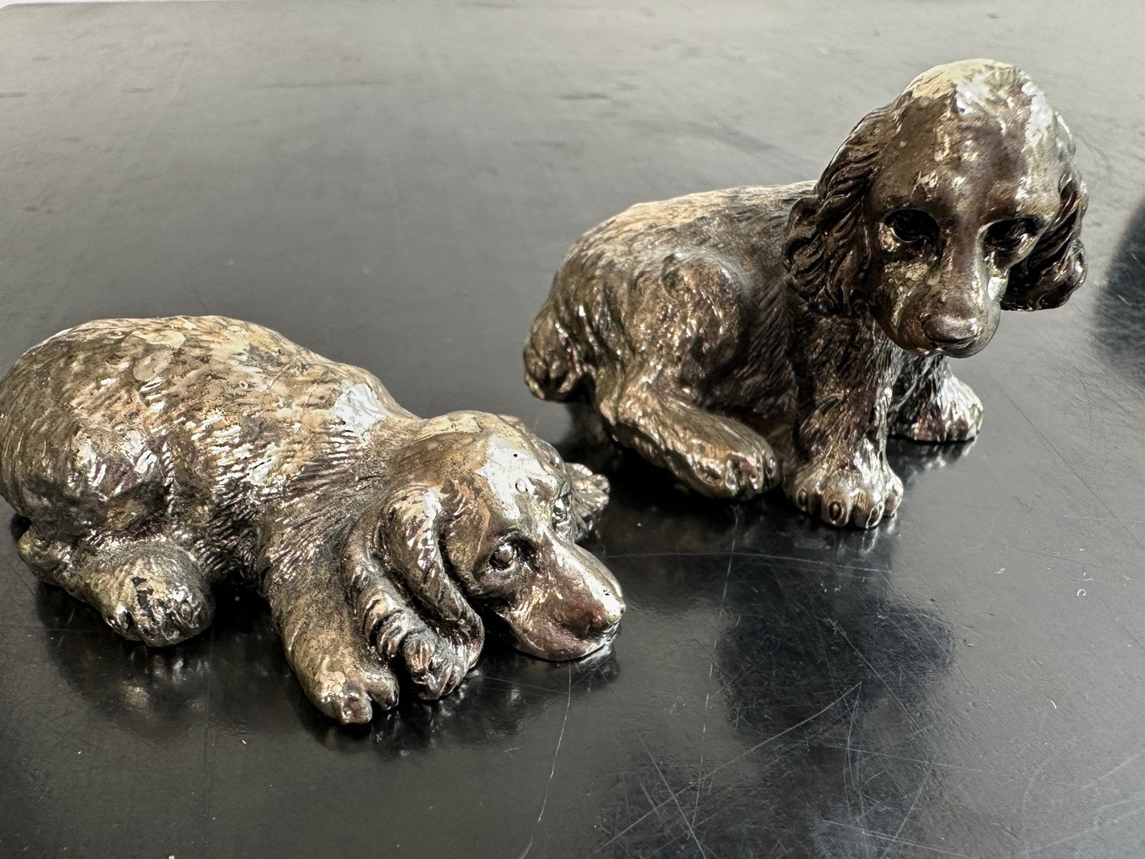 Argento Verzilverde Hond beeldjes 1 koop 6/3 en 6/4 cm, Verzamelen, Ophalen of Verzenden, Gebruikt, Dier