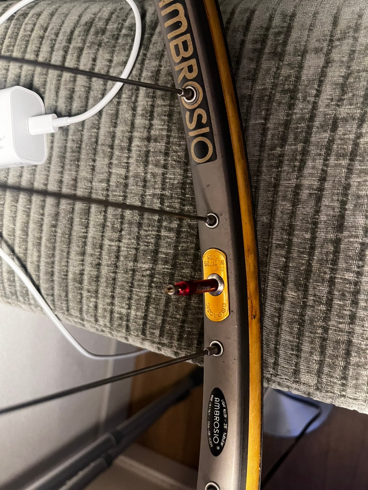 AMBROSIO wielen met Campagnolo Record Naven, Gebruikt, Aluminium, Racefiets, Ophalen