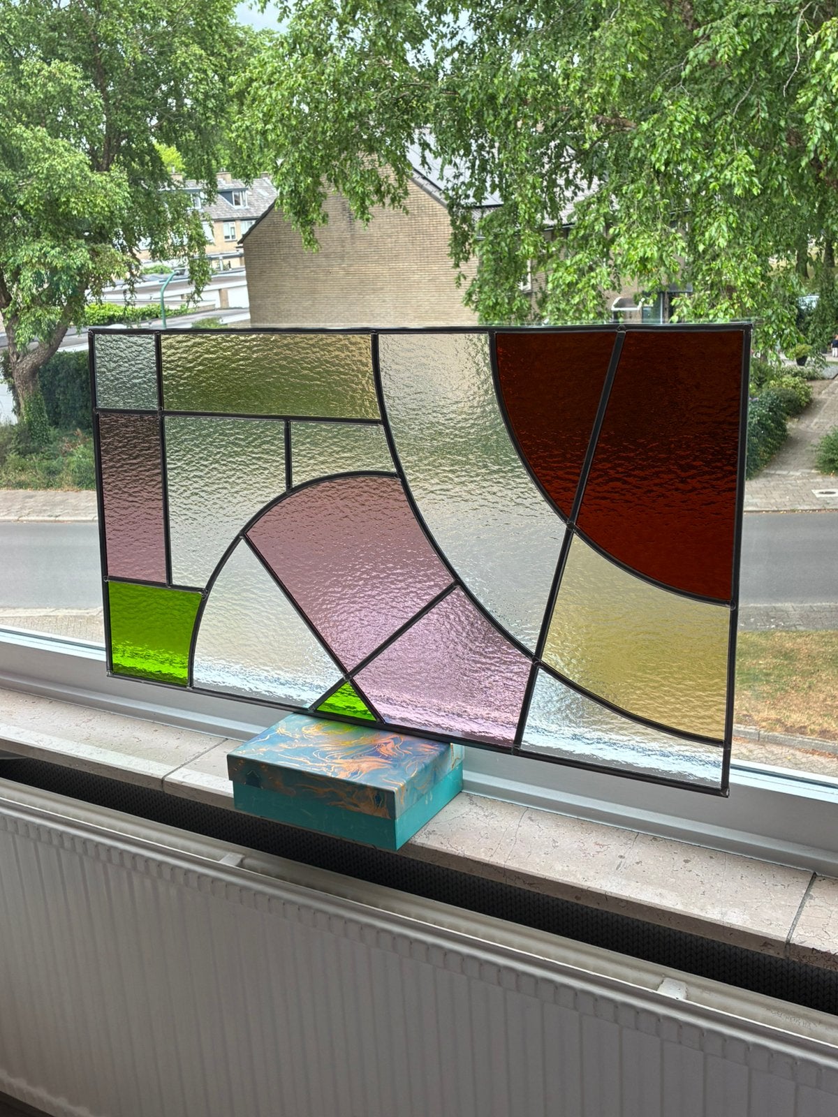 Glas-in-lood (en Tiffany) voorzetramen MAATWERK, Ophalen, Nieuw, Minder dan 80 cm, Gevelraam of Ruit