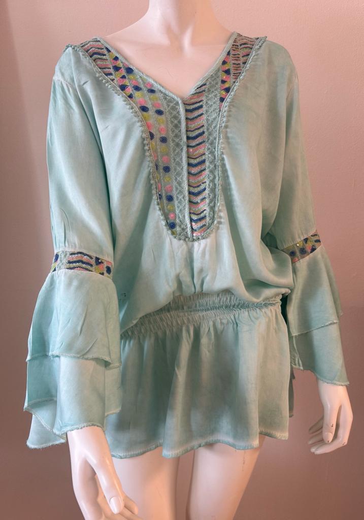Ibiza style - hippie tuniek - 1 maat (ongeveer medium), Maat 38/40 (M), Ophalen of Verzenden, Onbekend, Gedragen