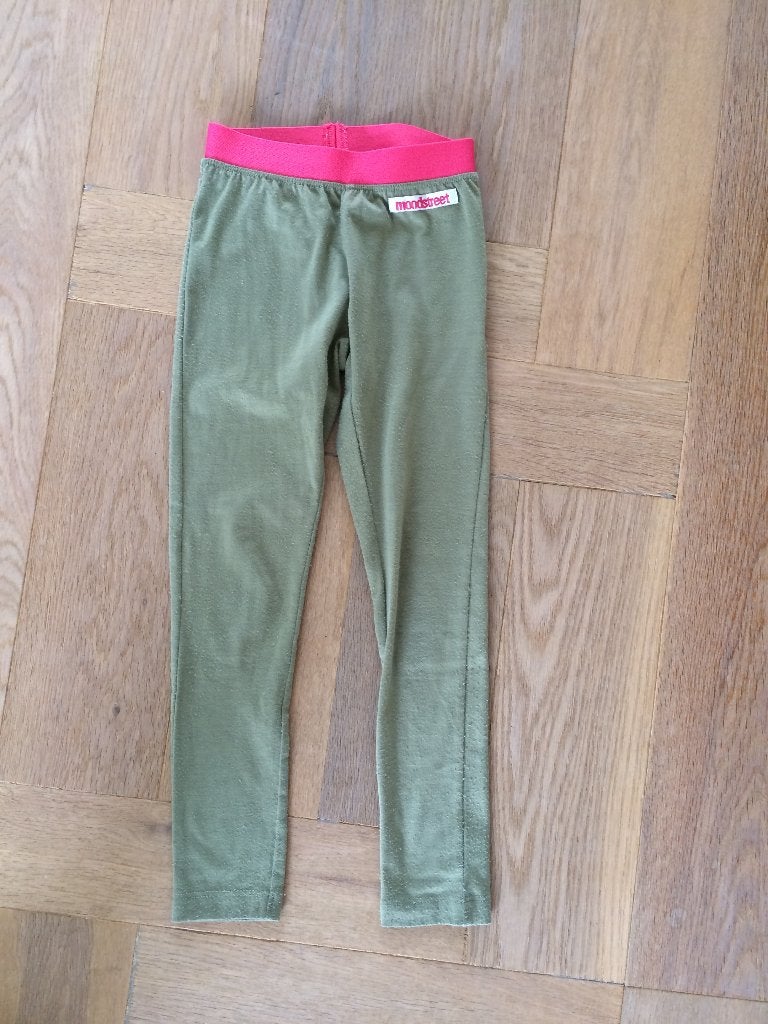 Olijf groenige legging moodstreet maat 110, Broek, Gebruikt, Meisje, Ophalen of Verzenden