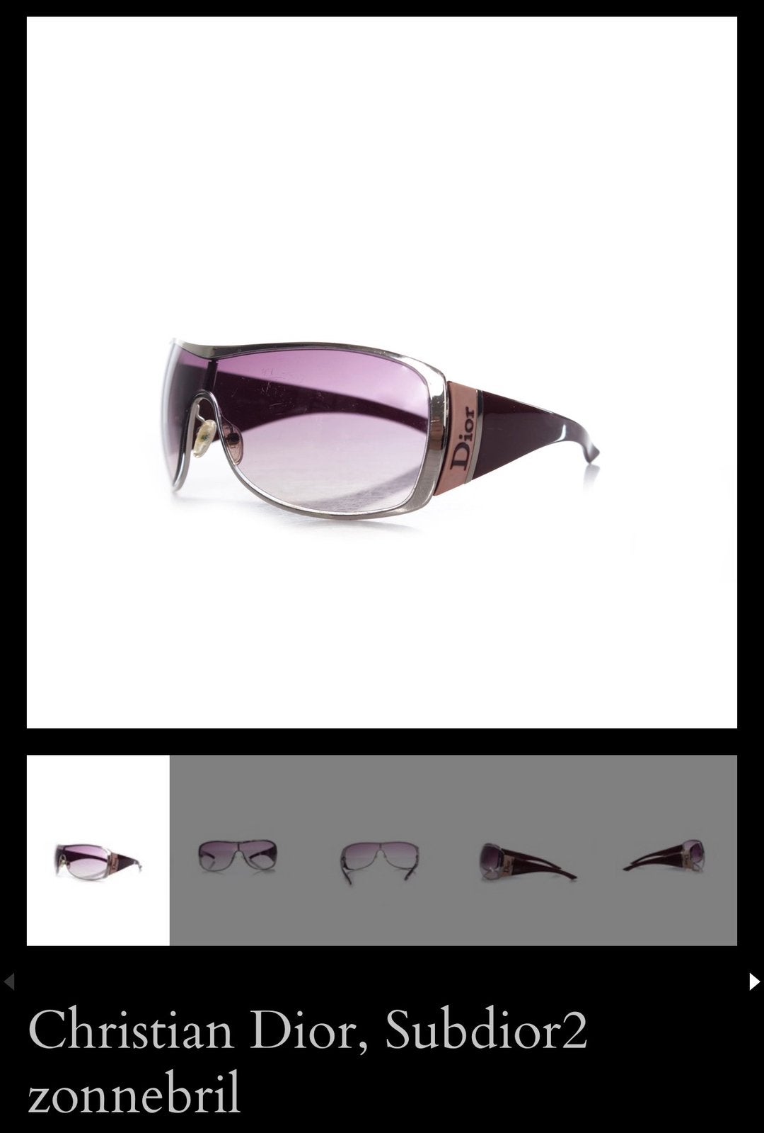 Christian Dior Zonnebril - Bruin/Zilver Vintage, Gebruikt, Zonnebril, Bruin, Ophalen of Verzenden
