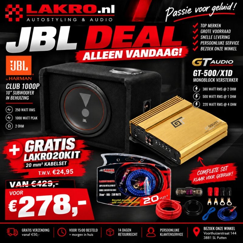 JBL Club 1000P Bass Pack – 10 inch – 250W RMS – GT Audio, Niet ingevuld, Niet ingevuld, Niet ingevuld