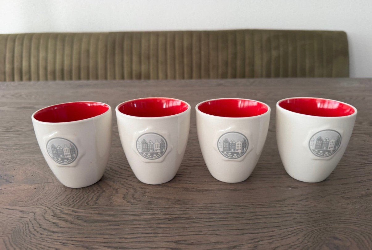 Douwe Egberts Grachtenhuisjes - Mokjes, Huis en Inrichting, Keuken | Servies, Nieuw, Ophalen of Verzenden, Overige stijlen, Kop(pen) en/of Schotel(s)