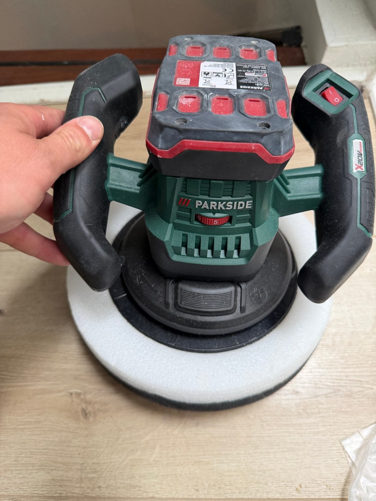 Parkside Accu Polijstmachine/Schuurmachine X20V Team, Ophalen of Verzenden, Gebruikt, Minder dan 600 watt, Overige typen