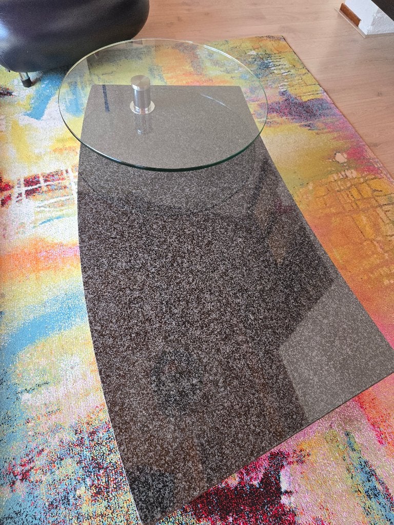 Granieten salontafel Zwart/grijs, Huis en Inrichting, Tafels | Salontafels, Ophalen, Gebruikt, 100 tot 150 cm, 50 tot 100 cm
