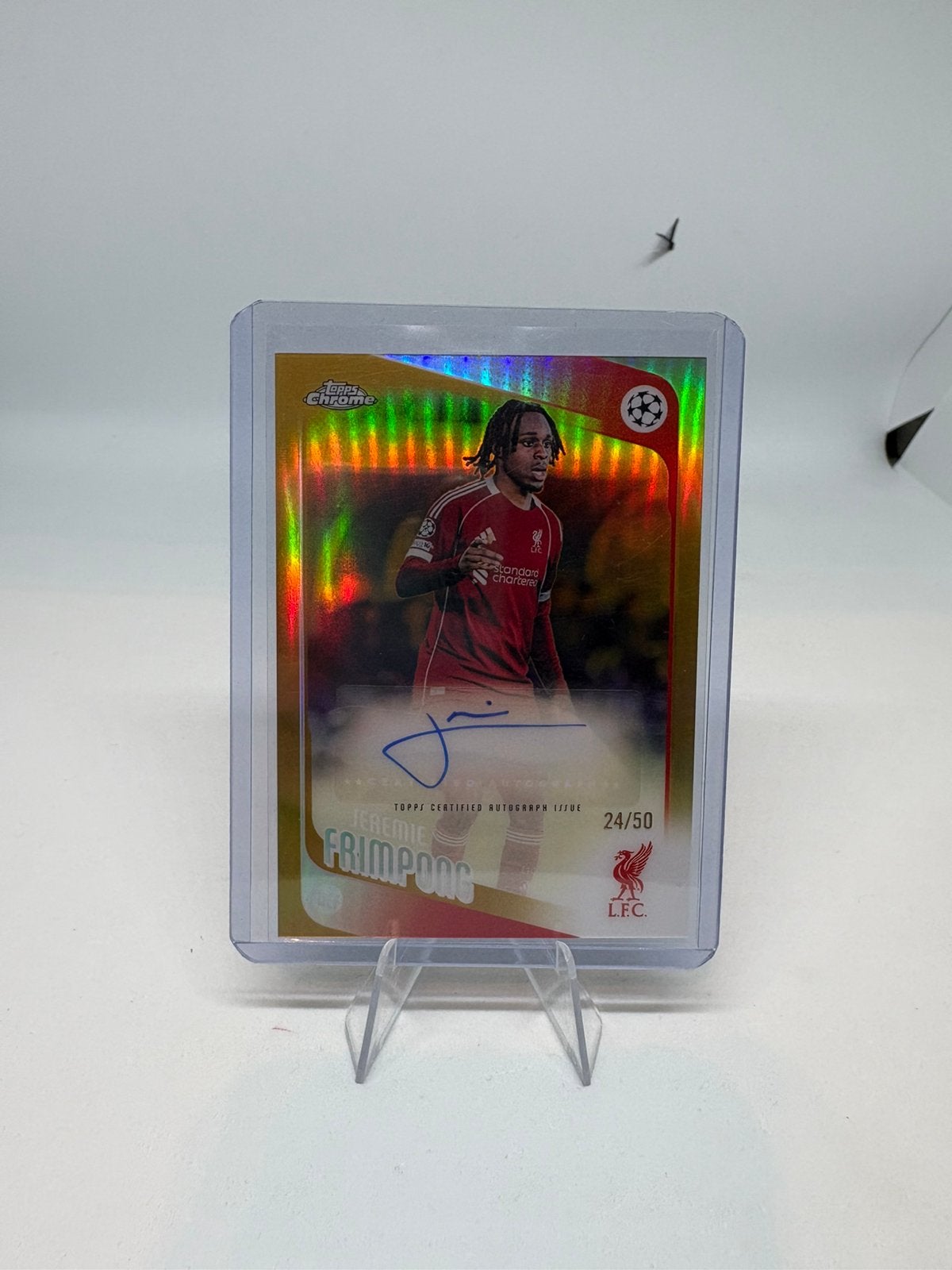 Topps Chrome UCC 2026 Jeremie Frimpong Liverpool Auto /50, Ophalen of Verzenden, Zo goed als nieuw, Plaatje