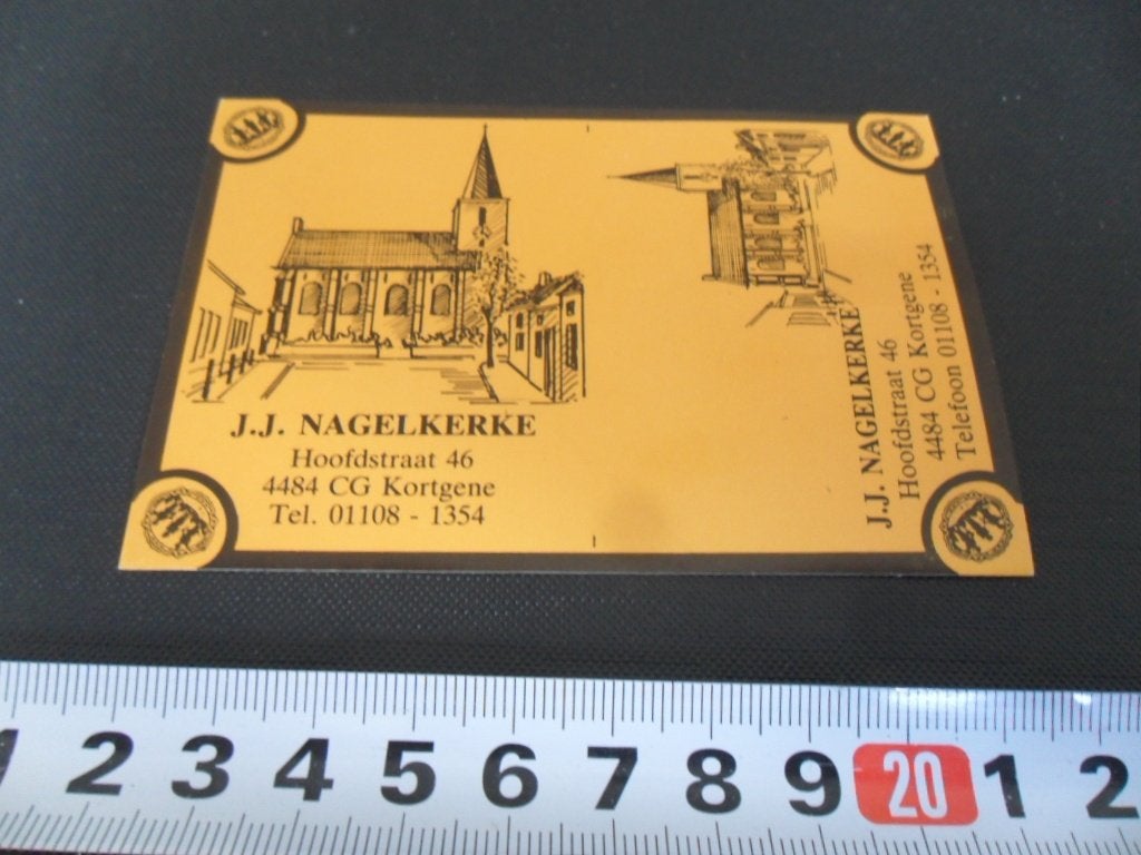 sticker kortgene JJ NAGELKERKE hoofdstraat 46, Verzamelen, Ophalen of Verzenden, Zo goed als nieuw