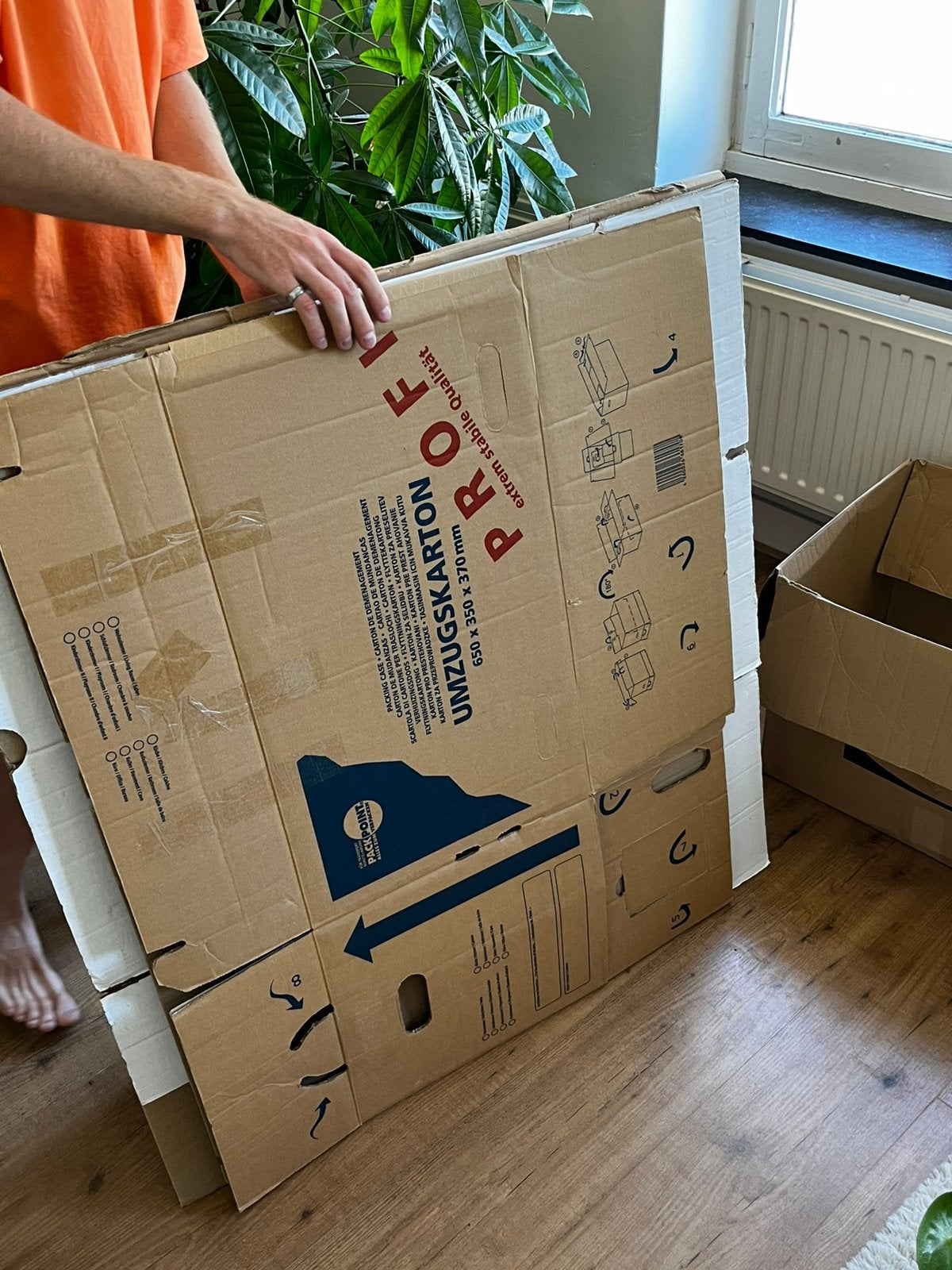 5 big Moving boxes, Ophalen, Doos, 60 cm of meer, Minder dan 35 cm