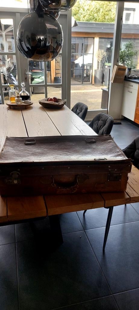 Vintage Leren Koffer, Ophalen of Verzenden, Gebruikt