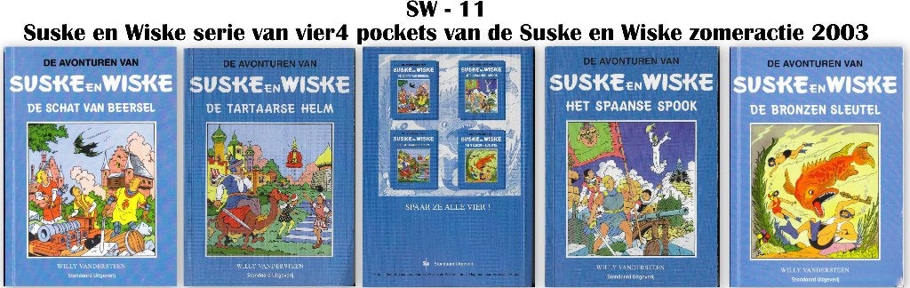 W - 11 Suske en Wiske serie van vier Blauwe pockets, Boeken, Stripboeken, Eén stripboek, Ophalen of Verzenden, Zo goed als nieuw