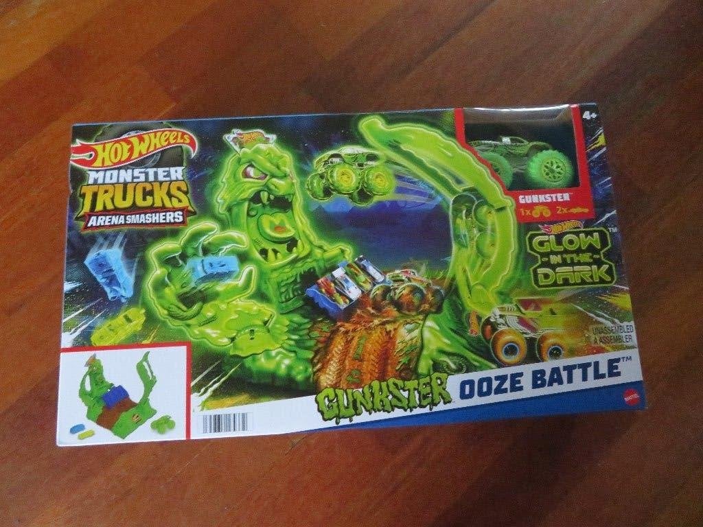 HOT WHEELS MONSTER TRUCK ARENA SMASHERS-GUNKSTER OOZE BATTLE, Ophalen of Verzenden, Zo goed als nieuw, Overige aandrijving, Hot Wheels