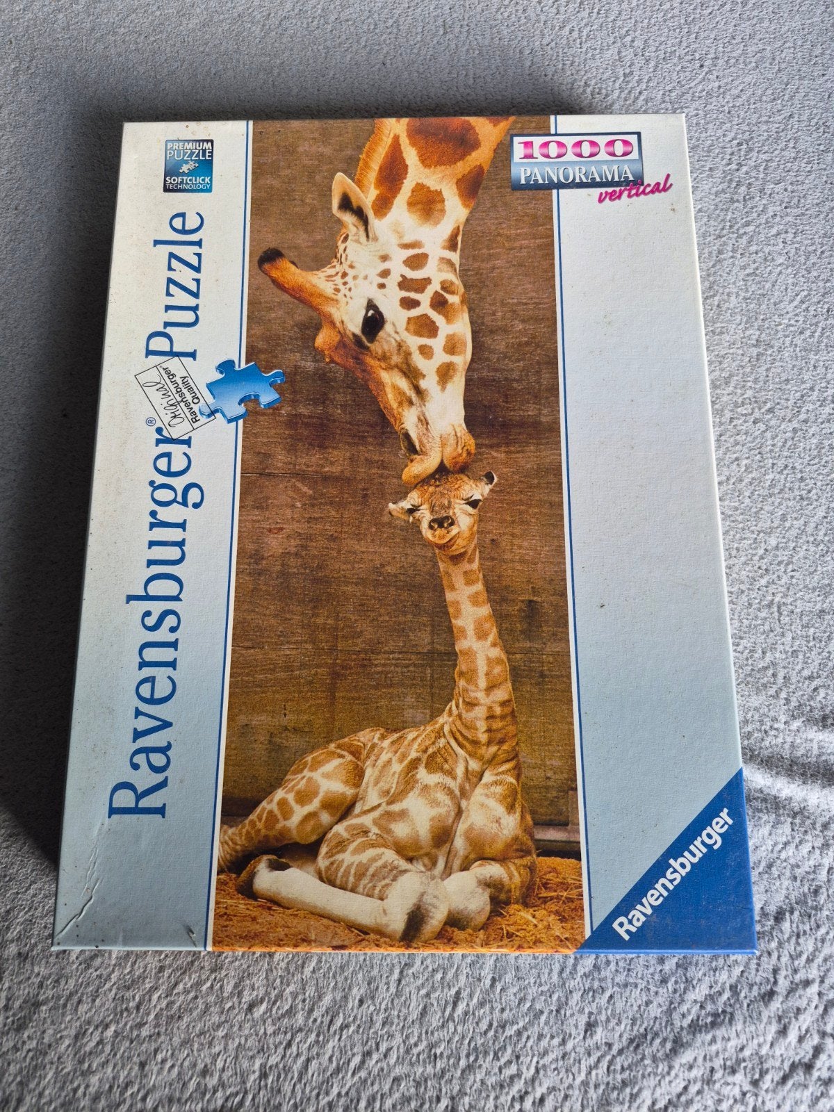 Ravensburger Puzzel 1000 stukjes: Eerste Kus Giraffe, Ophalen of Verzenden, 500 t/m 1500 stukjes, Gebruikt, Legpuzzel