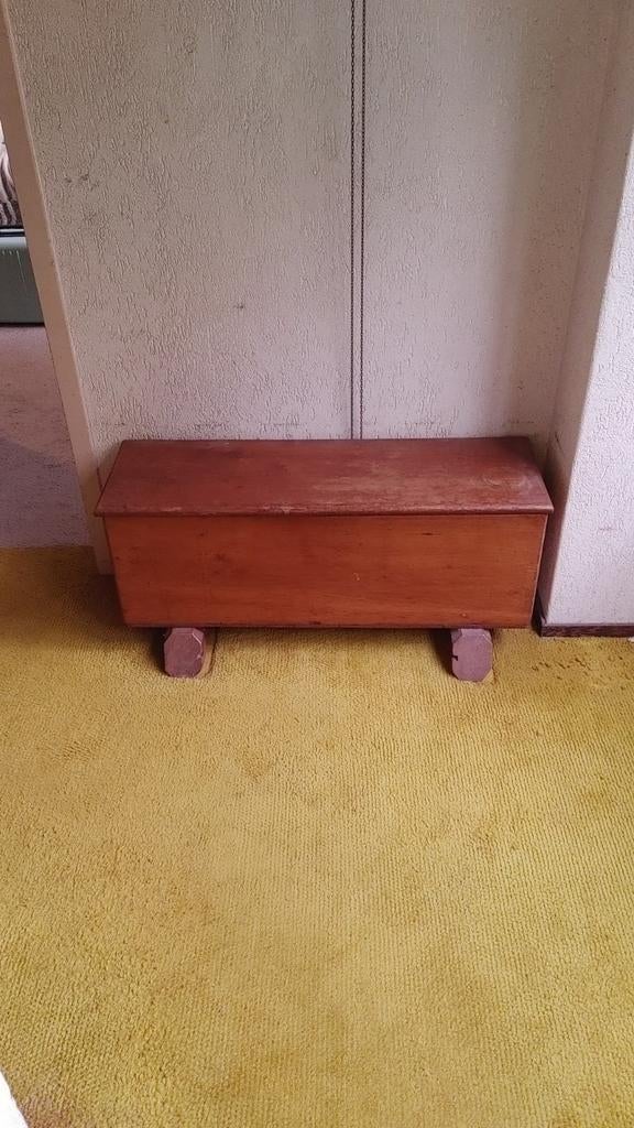 Vintage houten dekenkist, Huis en Inrichting, Woonaccessoires | Kisten, Ophalen, Gebruikt, 50 tot 100 cm, Minder dan 50 cm