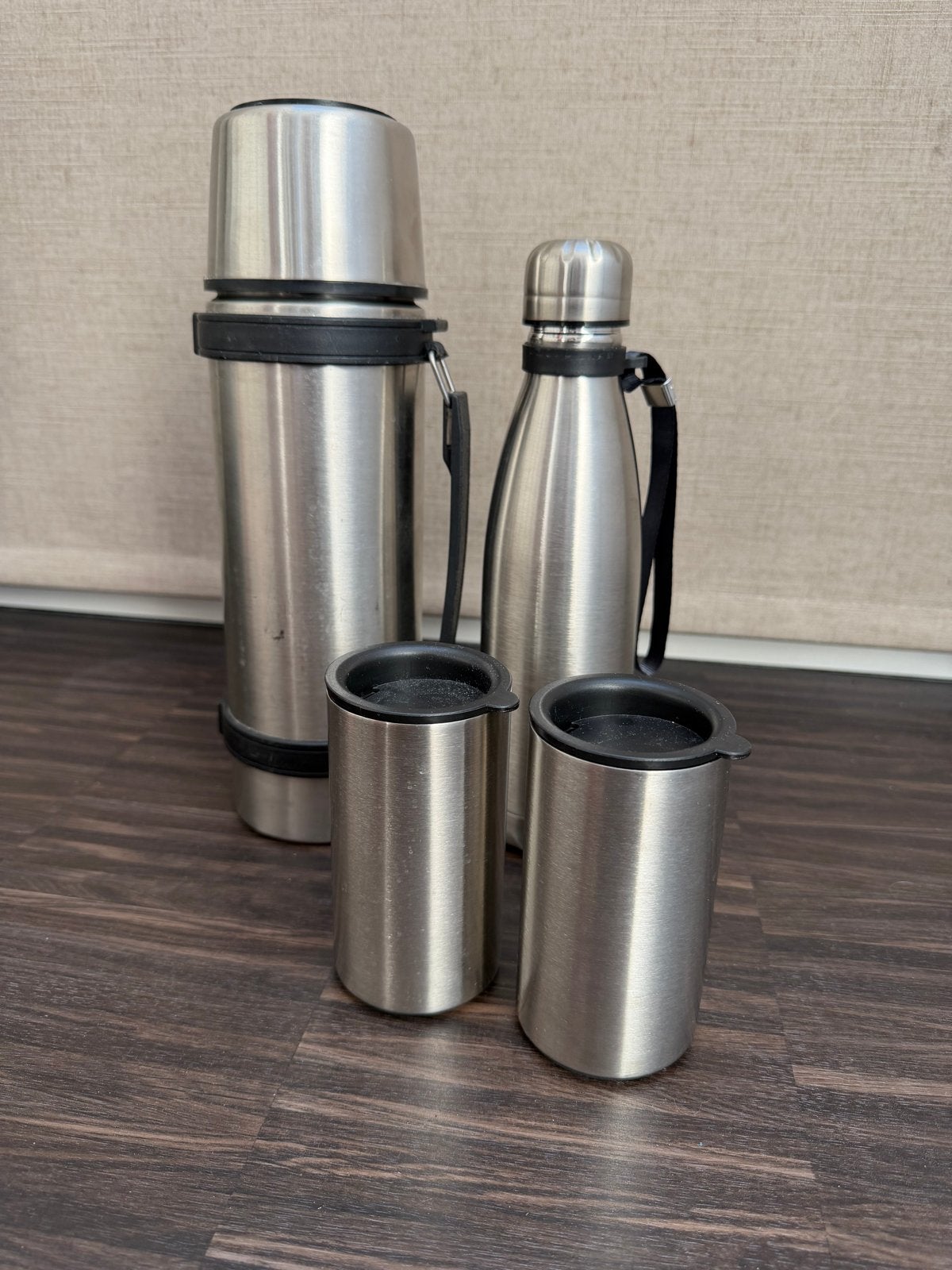 Thermoskan en drinkfles set - RVS, Ophalen of Verzenden, Gebruikt