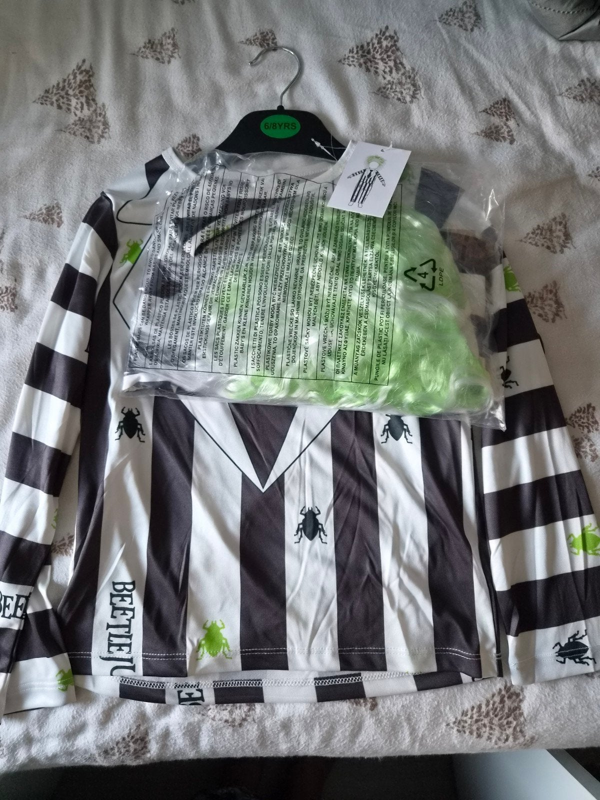 Beetlejuice Verkleedkleding Kinderen - Top, Broek & Pruik, Ophalen of Verzenden, Nieuw, Jongen of Meisje