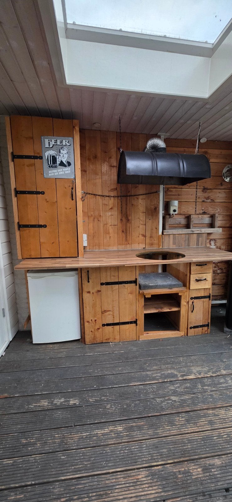 Handgemaakte buitenkeuken met Green Egg/Kamado uitsparing, Tuin en Terras, Buitenkeukens, Ophalen, Nieuw, Handgemaakt, Vrijstaand
