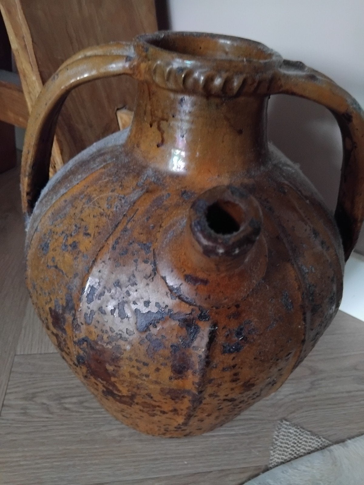 Antieke Aardenwerk Kruik met Handvatten, Ophalen of Verzenden