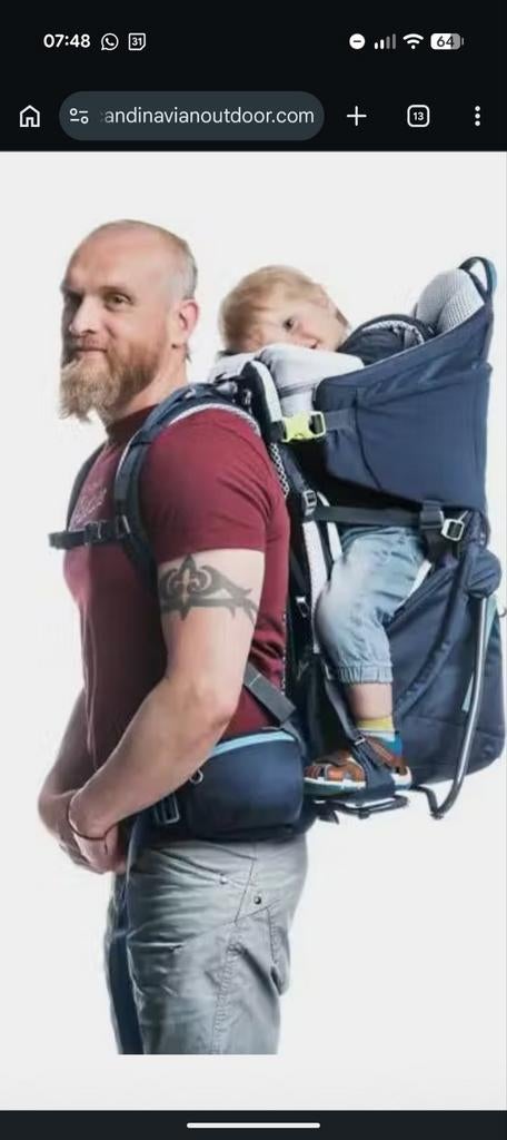 Deuter kid comfort blauw, Kinderen en Baby's, Babydragers en Draagdoeken, Ophalen of Verzenden, Rug, Overige merken