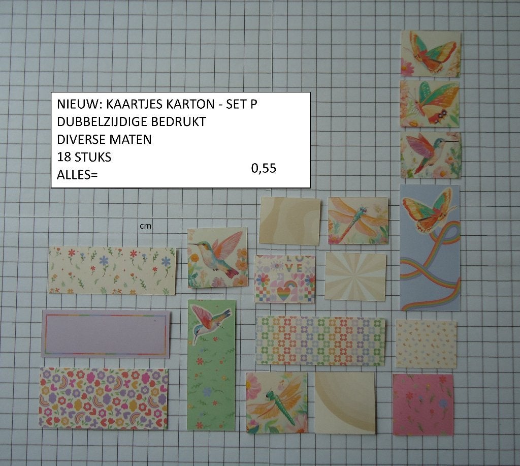 ⚠️nu 0,35: kaartjes karton set P ( alleen verzenden, Hobby en Vrije tijd, Ophalen, Nieuw, Versiering of Embellishment, Overige merken
