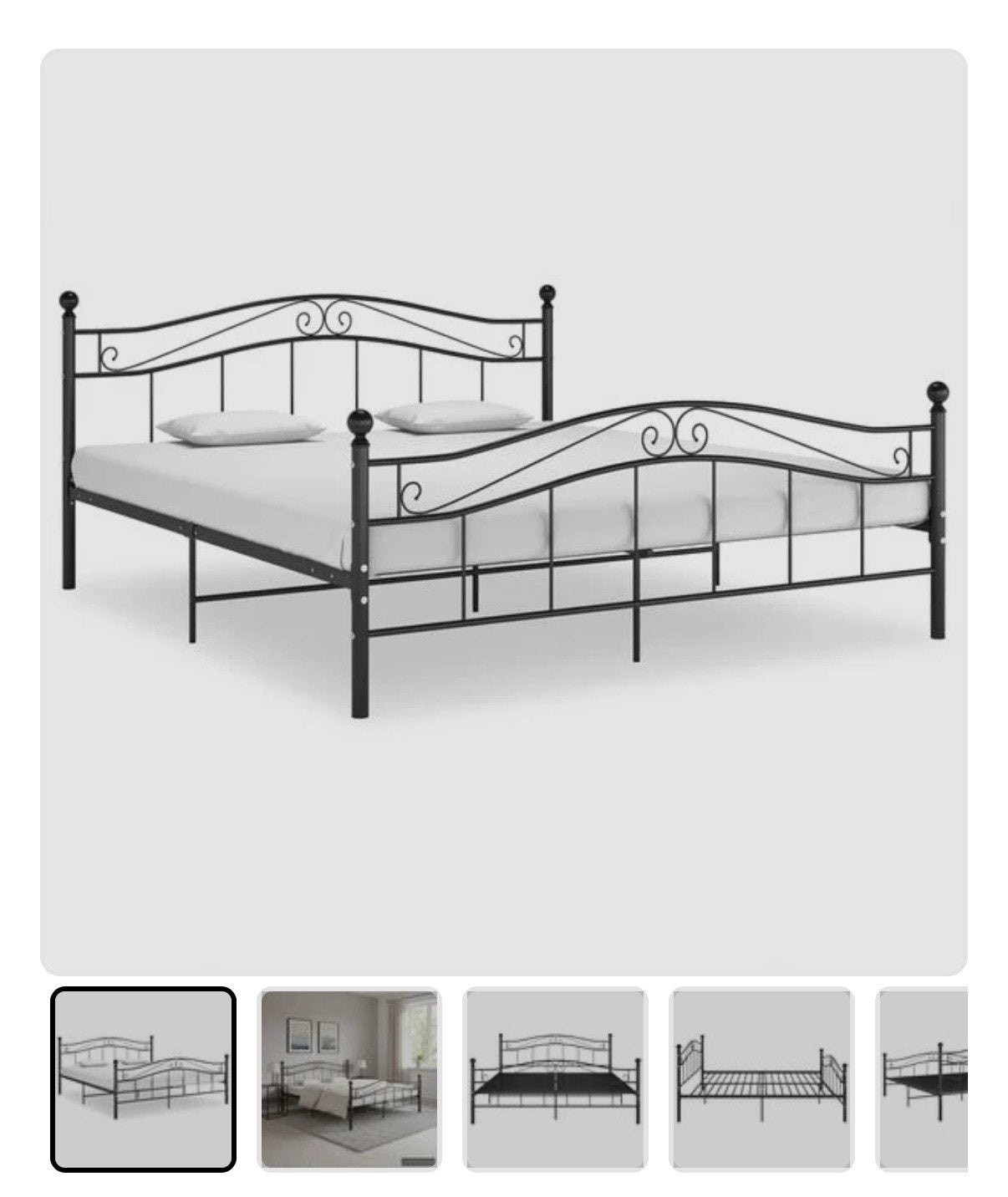 IJzeren tweepersoonsbed 160x200 met houten rooster, Ophalen, Gebruikt, Bruin, Tweepersoons