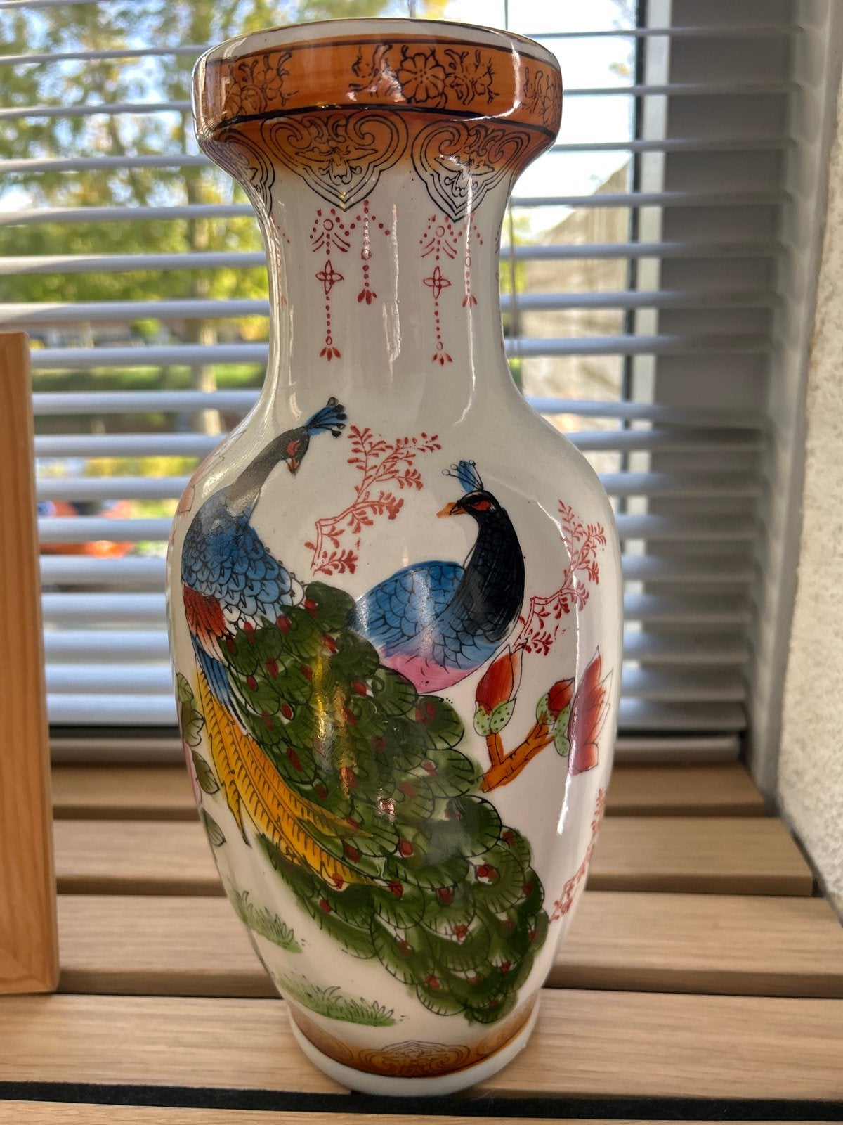Chinese vaas met pauwen en bloemen, Ophalen of Verzenden