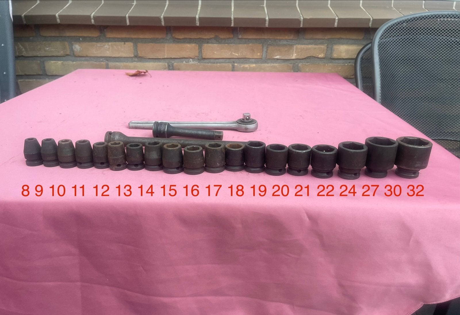 Dopsleutelset met ratel en verlengstukken, Ophalen of Verzenden, Gebruikt, Sleutel/ratel
