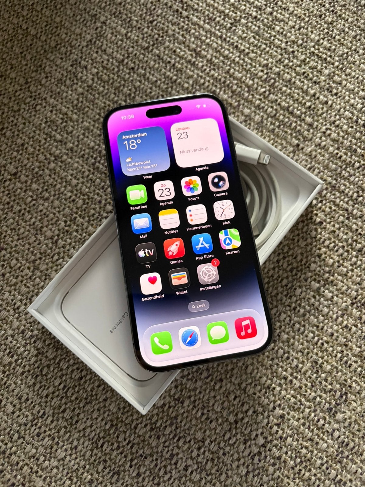 Nette iPhone 14 Pro, 128GB, Telecommunicatie, Mobiele telefoons | Apple iPhone, Ophalen, Paars, Zo goed als nieuw, 128 GB