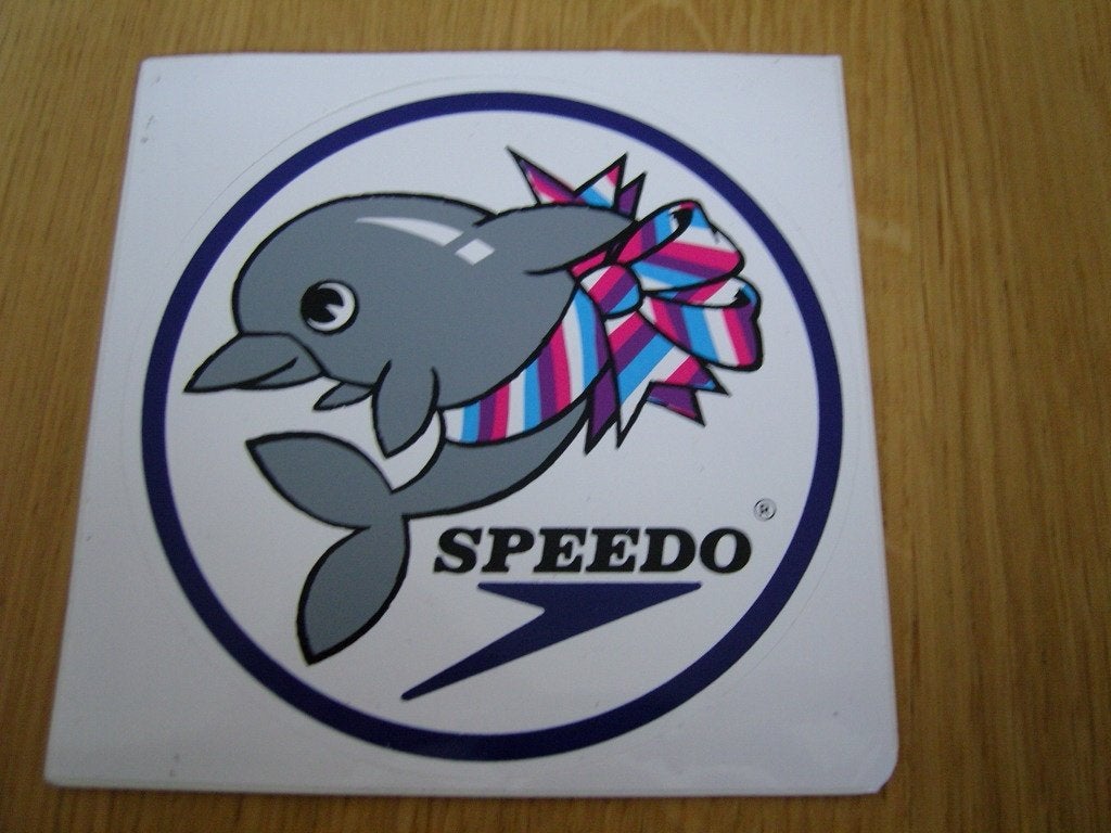 sticker SPEEDO logo zwemmen flpper dolfijn, Ophalen, Zo goed als nieuw