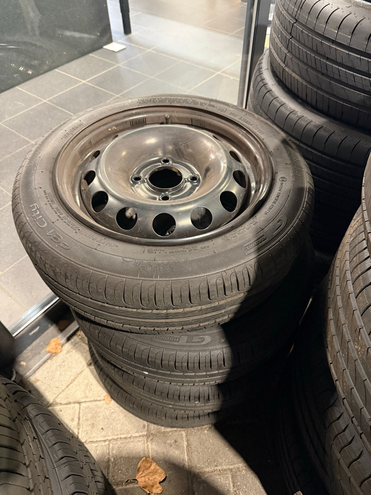 Opel rocks gebruikt stalen banden setje, Ophalen, 14 inch, Gebruikt, 155 mm