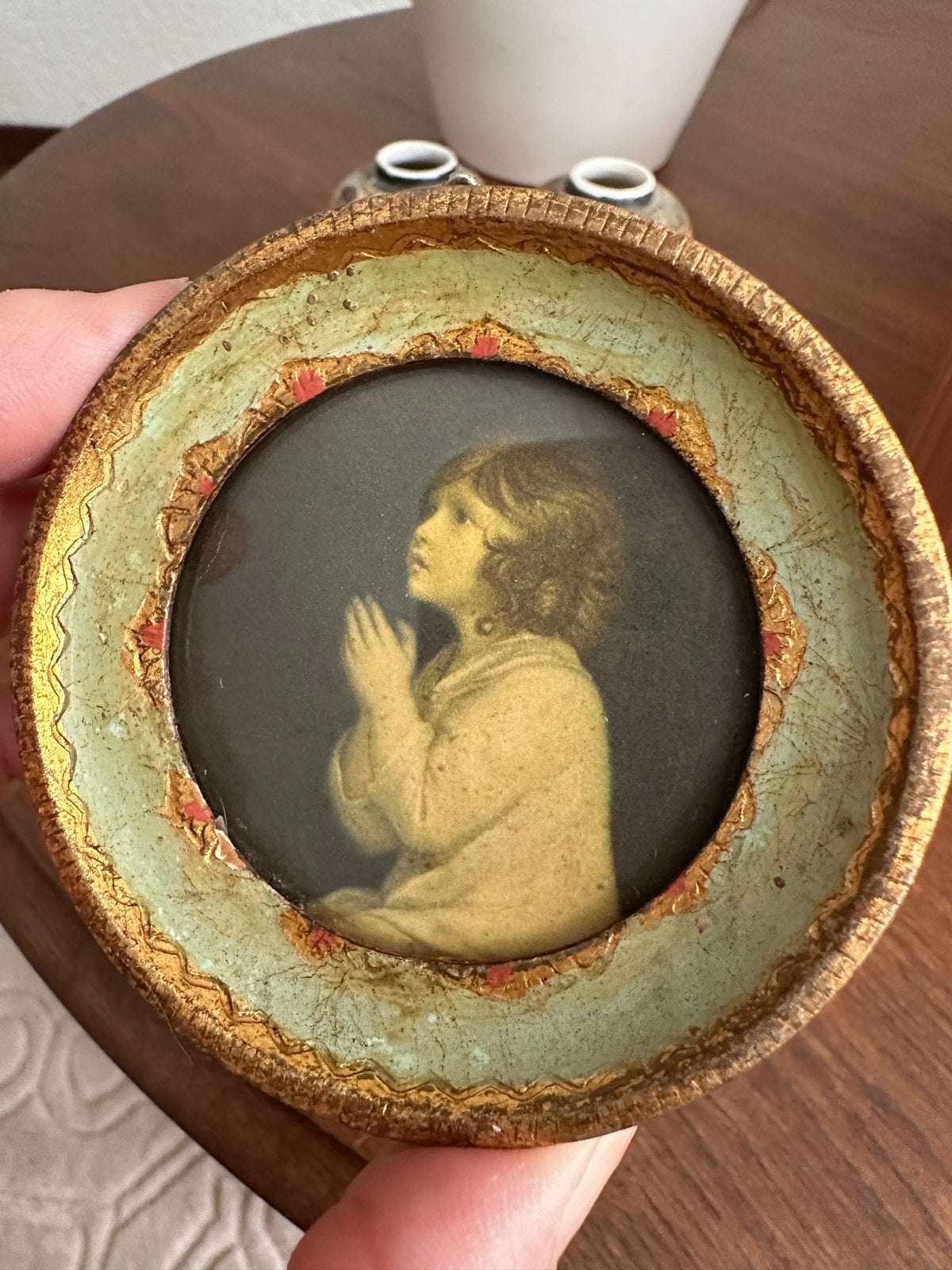 2 Antieke Miniatuur Schilderijen - Reynolds & Boucher, Antiek en Kunst, Ophalen
