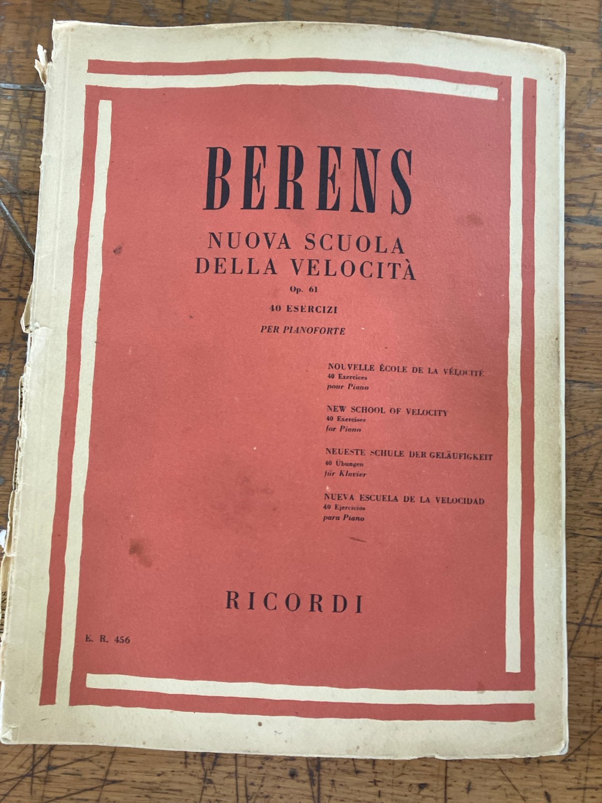 Berens: Nuova Scuola della Velocità Op. 61 - Pianoforte, Gebruikt, Klassiek, Les of Cursus, Ophalen of Verzenden