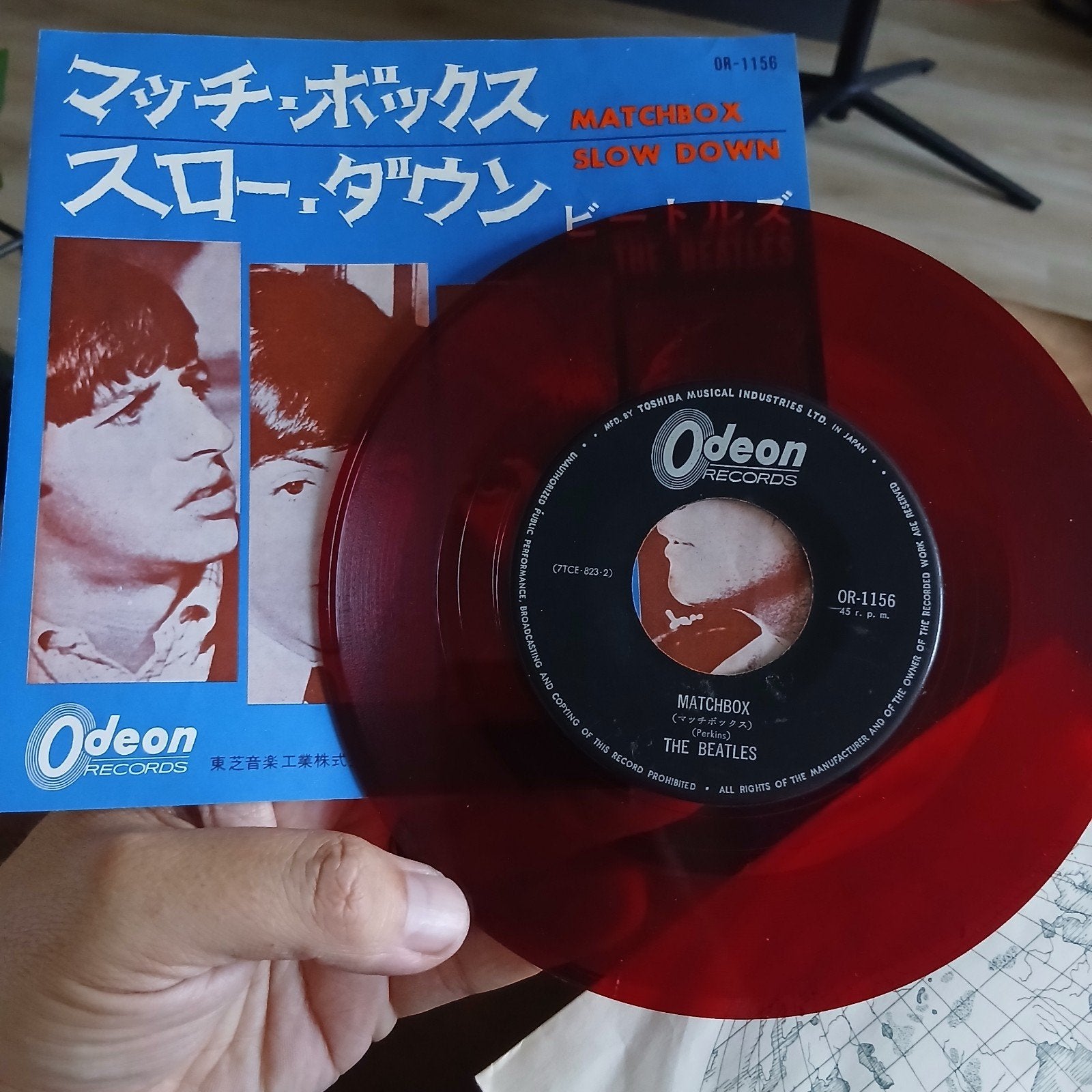 The Beatles - Matchbox / Slow Down (Japan Rode Vinyl 7 inch), 7 inch, Ophalen of Verzenden, Zo goed als nieuw, Pop